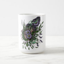 Elegant Zentangle Lila Blomsterbukett Keramikkopp