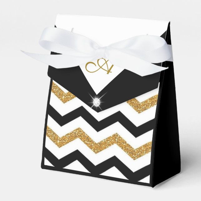 Elegant Zig Zag Mönster Presentaskar (Framsidan Sidan)