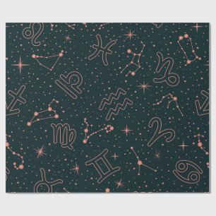 Elegant Zodiac Constellations & Astrology Symbols Presentpapper