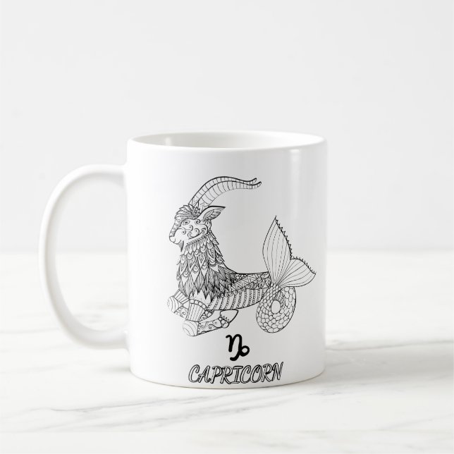 Elegant Zodiac-tecken Kaffe Mugg (Vänster)