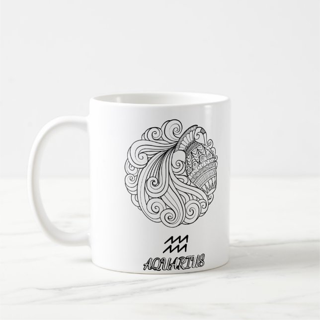 Elegant Zodiac-tecken Kaffe Mugg (Vänster)