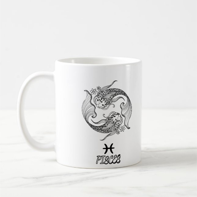 Elegant Zodiac-tecken Kaffe Mugg (Vänster)