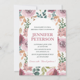 Eleganta 17-års födelsedagsinbjudningar Blommig Bo Inbjudningar