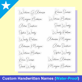 Eleganta 18 Fullständiga Namn, Kalligrafi Skriftde Klistermärken