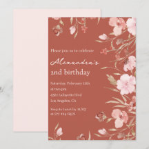 Eleganta 2-års inbjudningar Floral Chic