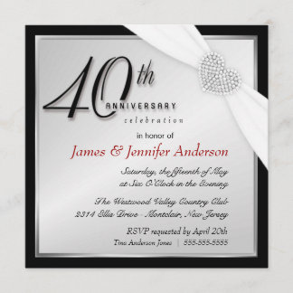 Eleganta 40-årsjubileumsfestinbjudningar inbjudningar
