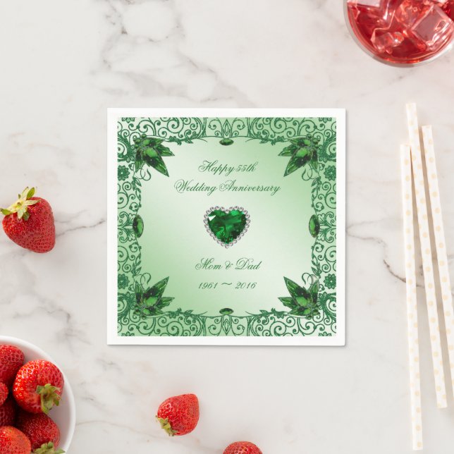 Eleganta 55-års bröllopsdagspappersservetter pappersservett (Insitu)