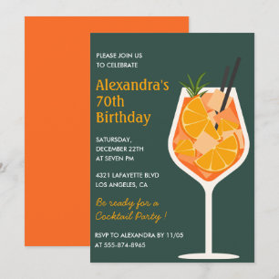 Eleganta 70-års inbjudningar Cocktail Modern