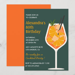 Eleganta 80-års inbjudningar Cocktail Modern