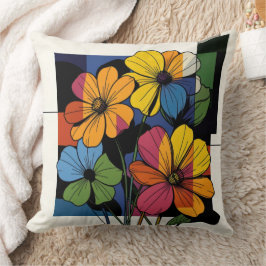 Eleganta abstrakta blommor kudde
