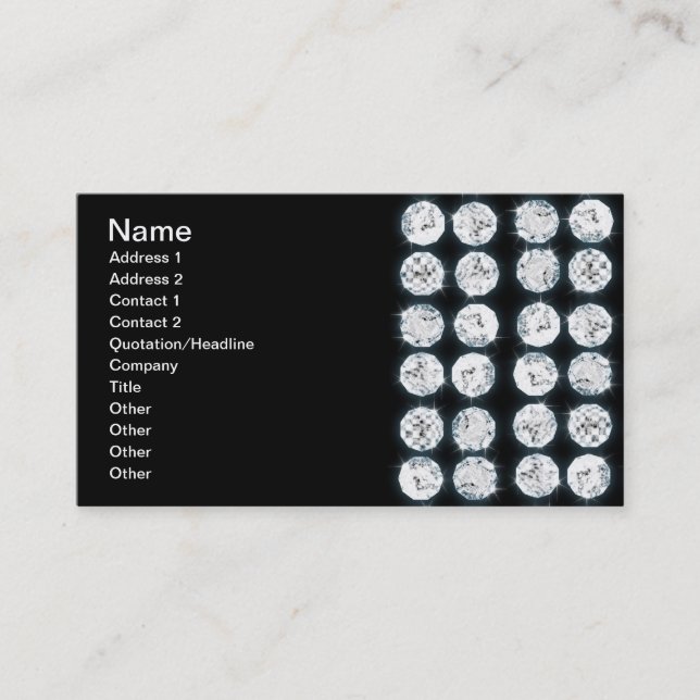 Eleganta affärsFauxdiamanter Visitkort (Framsida)