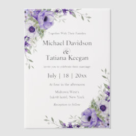 eleganta akvarell lila blommor bröllop 