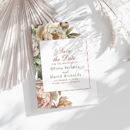 Eleganta akvarell rosa peonior bröllop spara datumet