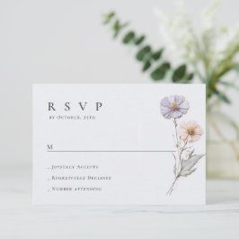 Eleganta akvarell vilda blommor blommande bröllop OSA kort