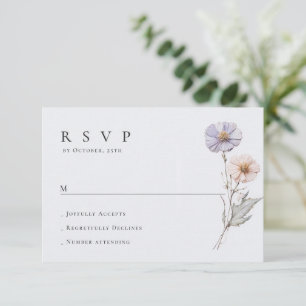 Eleganta akvarell vilda blommor blommande bröllop OSA kort