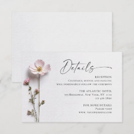 Eleganta akvarell vilda blommor bröllopsdetaljer tilläggskort