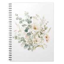 Eleganta akvarell vilda blommor & eukalyptus 