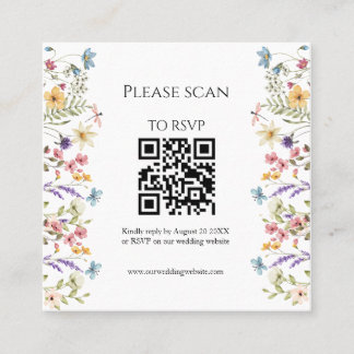 Eleganta akvarell vildblommor RSVP-kort Fyrkantigt Visitkort