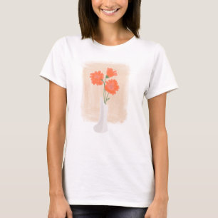Eleganta akvarellblommor i vas t shirt