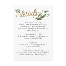 Eleganta akvarellgröna bröllopsdetaljer