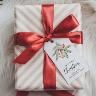 Eleganta akvarelltallor Kalligrafi Jul Presentetikett