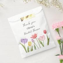 Eleganta akvarelltulpaner bröllopsdusch