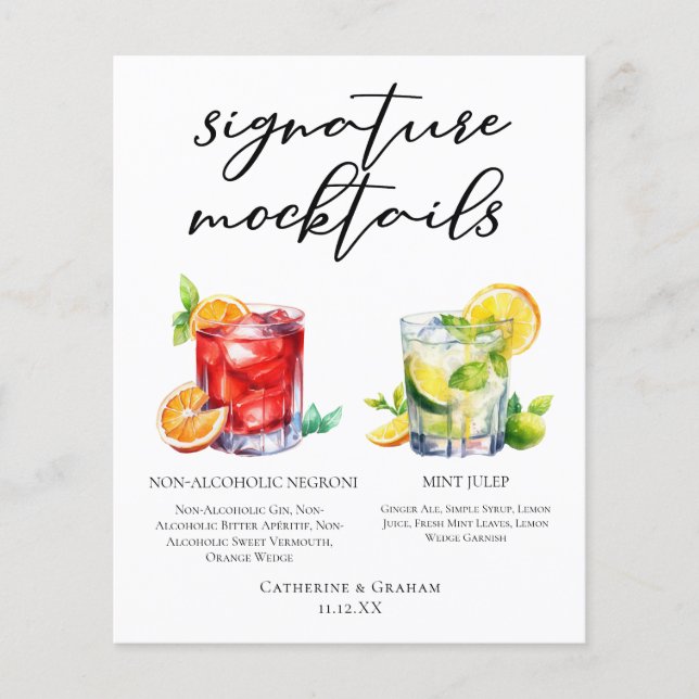 Eleganta alkoholfria drinkar meny Negroni Mint Jul (Framsida)