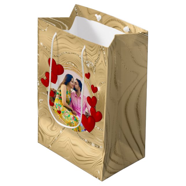 Eleganta Alla Hjärtans Dag, Kärlek, Jubileum Rött  (Framsidan Vinklad)