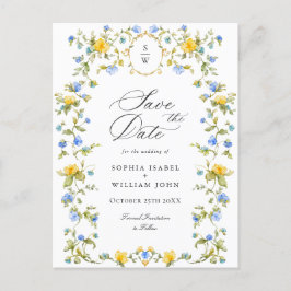 Eleganta ängsvildblommor Bröllop Spara datumet Vykort