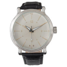 Eleganta anpassade initialer Guld Sunburst Läder U
