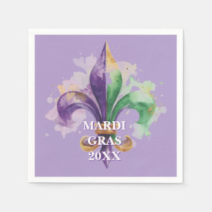 Eleganta anpassade Mardi Gras-färger Pappersservett