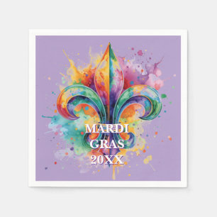 Eleganta anpassade Mardi Gras-färger Pappersservett
