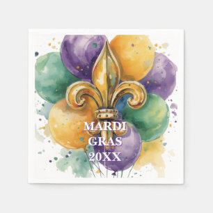 Eleganta anpassade Mardi Gras-färger Pappersservett