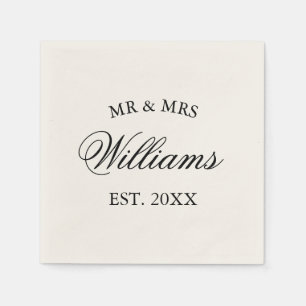 Eleganta anpassade Mr Mrs pappers servetter för br