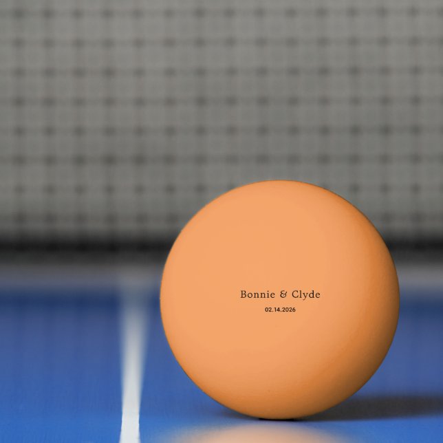 Eleganta anpassade namn och datum orange pingisboll (Netto)