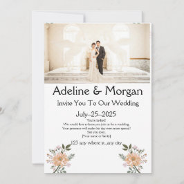 Eleganta anpassningsbara bröllopsinbjudningskort julkort