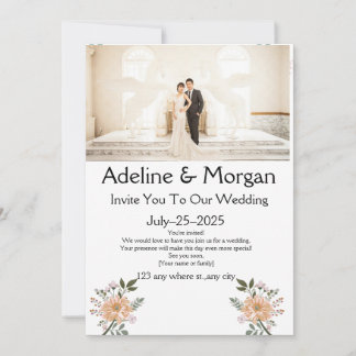 Eleganta anpassningsbara bröllopsinbjudningskort julkort