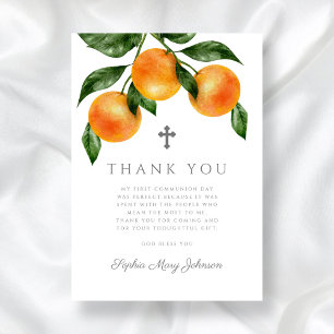 Eleganta Apelsiner Citrus Första Nattvarden Tack Kort