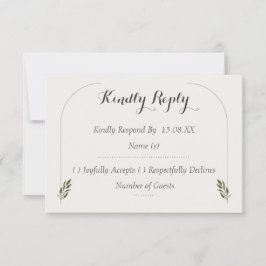 Eleganta ark botaniska grönska bröllop RSVP-kort OSA Kort