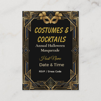 Eleganta Art Deco-kostymer och Cocktailmaskerad Tilläggskort