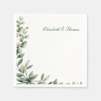 Eleganta bakgrund eucalyptus blad bröllop pappersservett