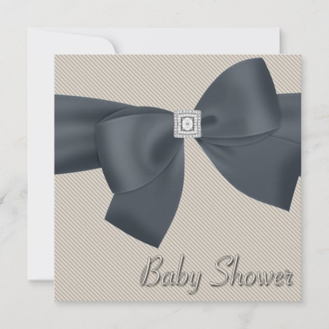 Eleganta Beige Baby Shower-inbjudningar Inbjudningar (Framsida)