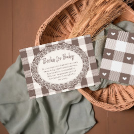 Eleganta beige buffelokskontrollböcker för baby sh tilläggskort