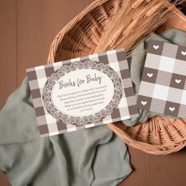 Eleganta beige buffelokskontrollböcker för baby sh tilläggskort (Skapare uppladdad)