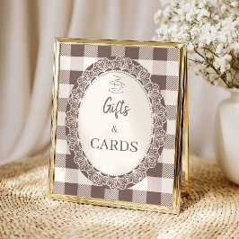 Eleganta Beige Neutrala Present och Kort till Baby Poster