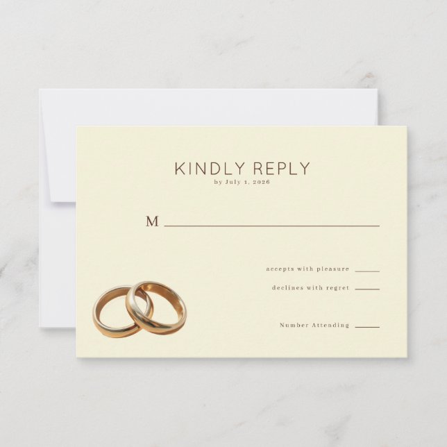 Eleganta beige ringar som griper in i varandra OSA kort (Framsida)
