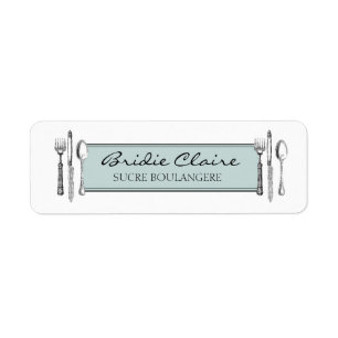 Eleganta besticketiketter returadress etikett
