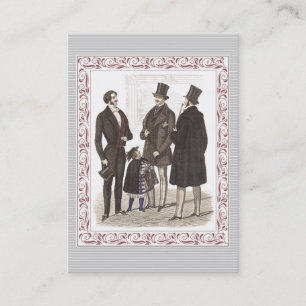 Eleganta Biedermeier gentlemän i formell bära Visitkort