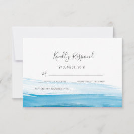 Eleganta blå akvarell RSVP-kort Inbjudningar