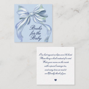 Eleganta blå akvarellbågböcker för baby shower tilläggskort
